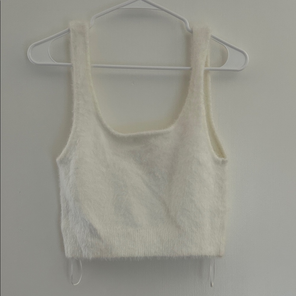 H&M Off-White Fuzzy Tank Top